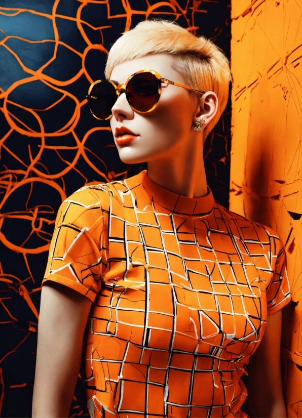 Free Vector Images For Commercial Use, Hairstyle, Vision Care, Shoulder, Sunglasses, Orange