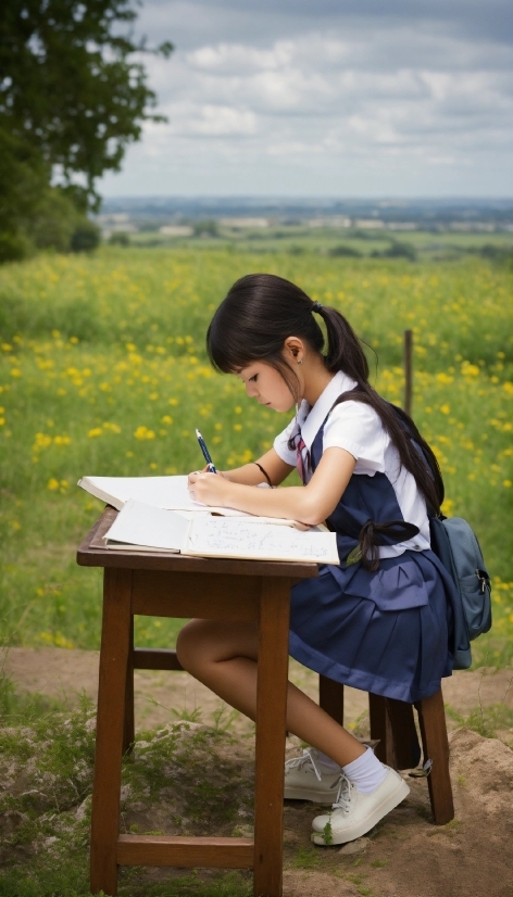 Funny Anime Wallpaper, Plant, Table, Sky, People In Nature, Leisure