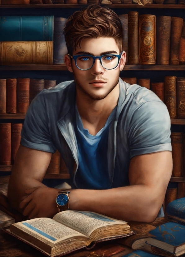 Glasses, Vision Care, Eyewear, Human, Book, Flash Photography