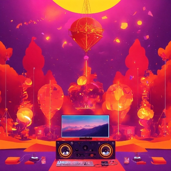 Google Muse Ai Image Generator, Light, Amber, Decoration, Purple, Orange