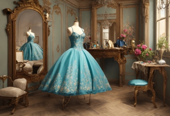 Hd Wallpaper 4k For Pc, Furniture, Dress, Azure, Wedding Dress, One-piece Garment