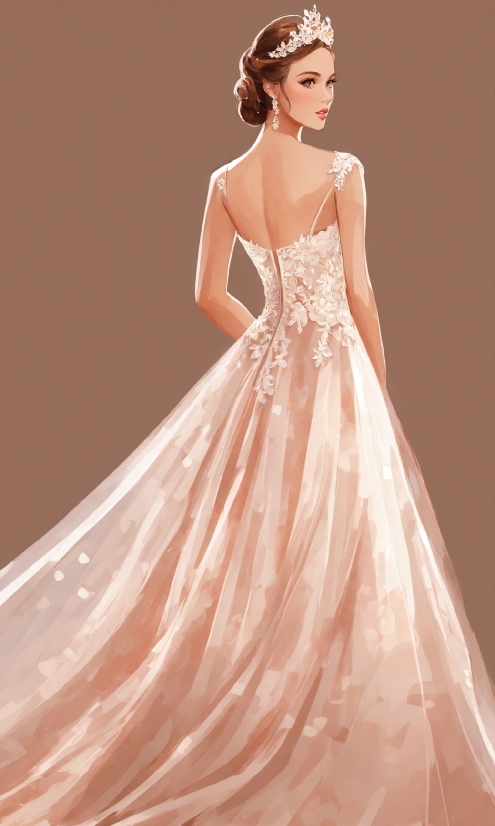 Illustrator Cracked, Clothing, Wedding Dress, Shoulder, Dress, Neck