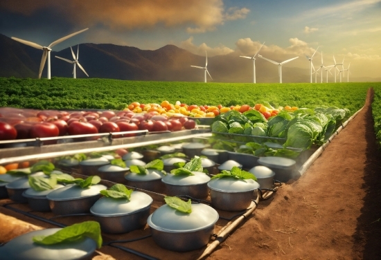 Mast Background, Windmill, Sky, Plant, Cloud, Green