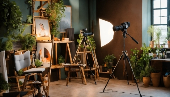 Meta Ai Generated Video, Plant, Tripod, Furniture, Easel, Wood