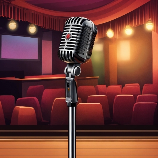 Microphone, Interior Design, Entertainment, Audio Equipment, Building, Chair