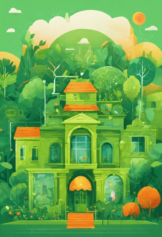 Naruto Wallpaper For Smartwatch, Building, Green, Window, Plant, Botany