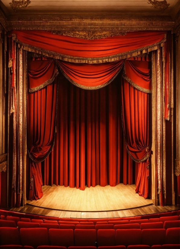 Open Ai Song Generator, Theater Curtain, Stage Is Empty, Interior Design, Entertainment, Red