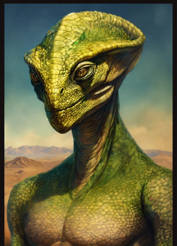 Plane Illustration, Head, Green, Nature, Jaw, Iguania