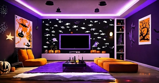 Property, Decoration, Purple, Textile, Entertainment, Building