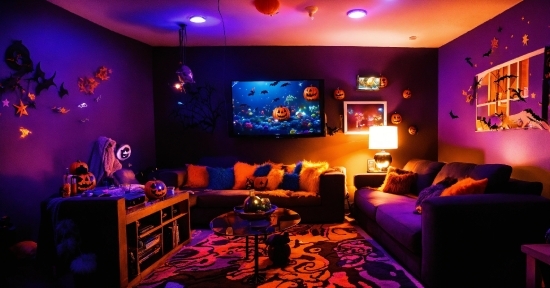 Property, Furniture, Couch, Purple, Light, Decoration