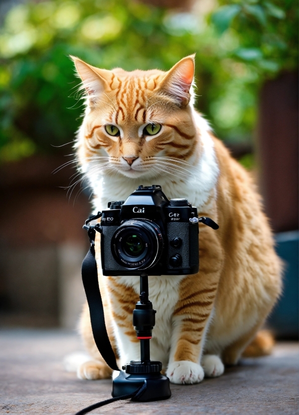 Ronaldo 4k, Cat, Plant, Tripod, Camera Lens, Carnivore