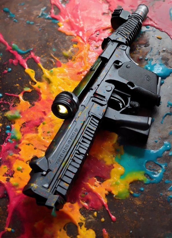 Royalty Free Desktop Backgrounds, Air Gun, Trigger, Orange, Machine Gun, Art