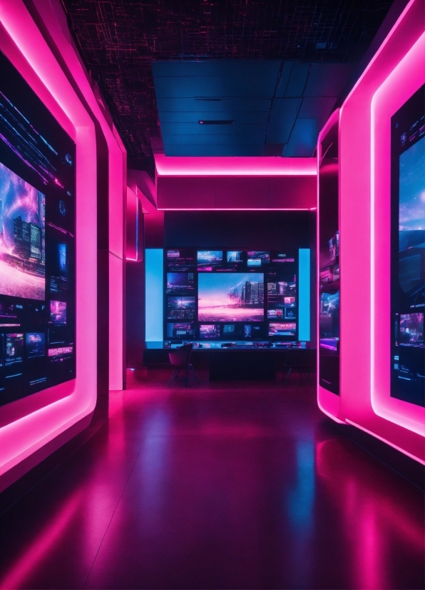 Simple Wallpaper For Laptop, Light, Building, Purple, Lighting, Pink