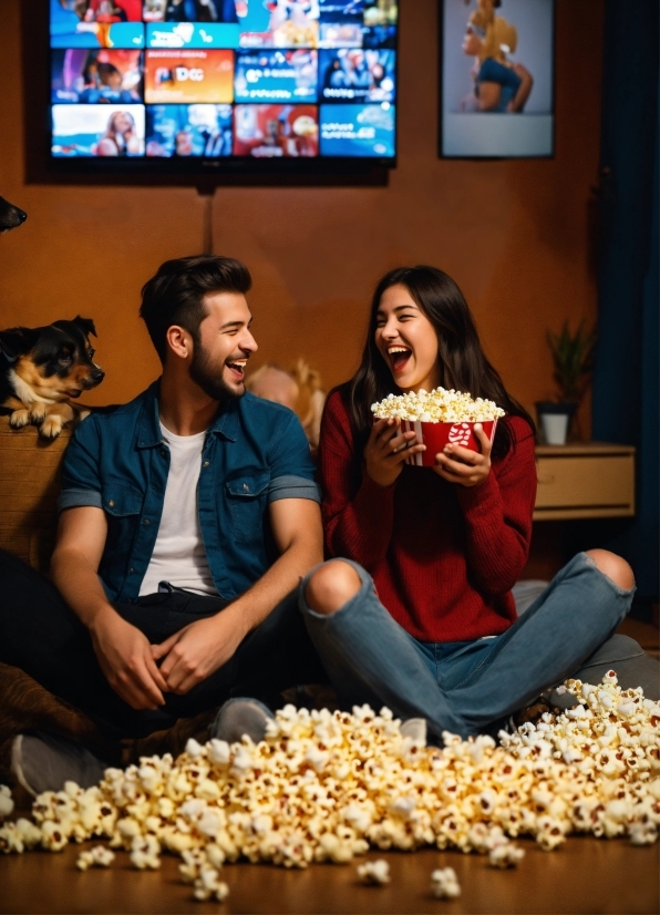 Smile, Photograph, Flowerpot, Television, Lighting, Plant