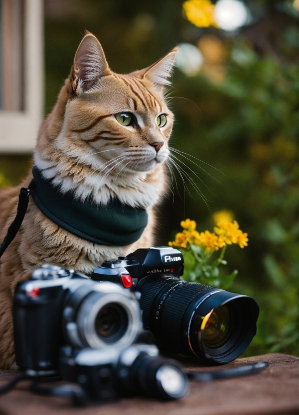 Stable Diffusion, Plant, Cat, Reflex Camera, Camera Lens, Digital Camera