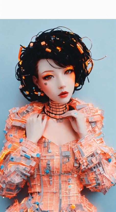 Udemy Illustrator, Lip, Eyelash, Fashion, Sleeve, Orange