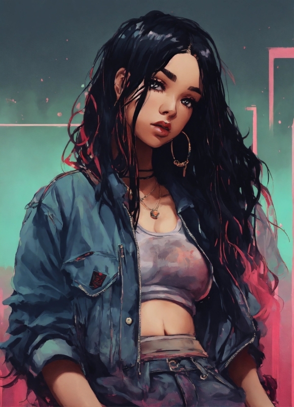 Vegan Vector, Fashion, Black Hair, Cg Artwork, Thigh, Flash Photography