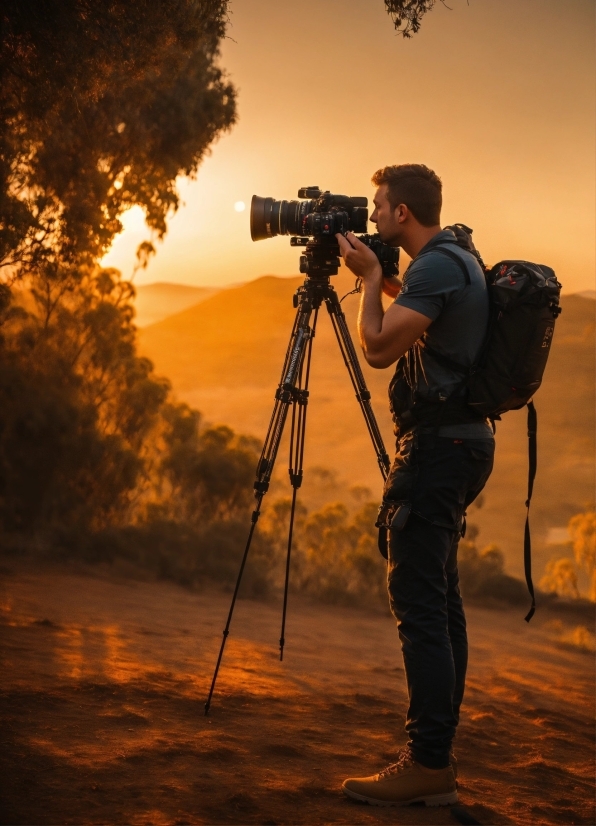 Wallpaper Windows 12, Sky, Videographer, Tripod, Photograph, Light