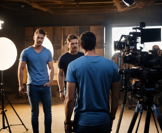 White Pc Background, Jeans, Tripod, Videographer, Documentary, Idiophone