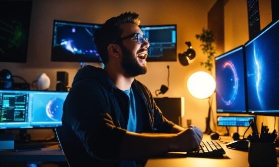 Wight Background Hd, Computer, Glasses, Personal Computer, Blue, Smile