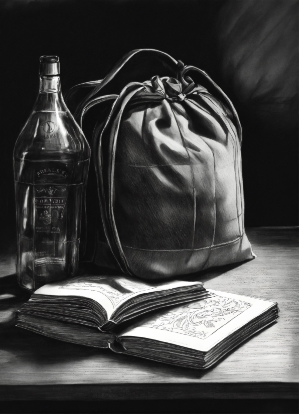 Wooden Background Images, Bottle, Black-and-white, Book, Style, Drinkware