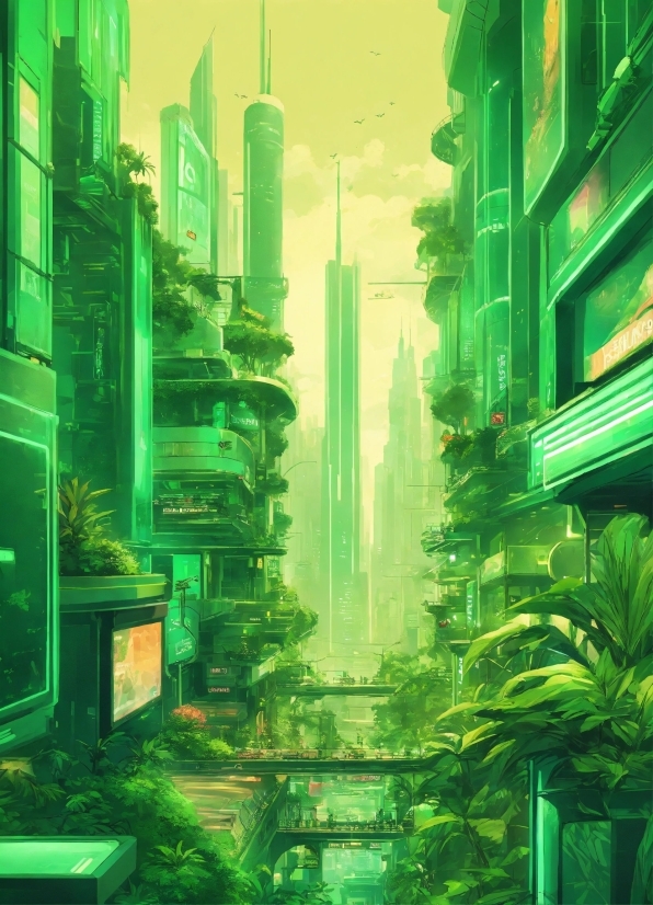 Ai And Data Science, Skyscraper, Building, Green, Nature, Tower