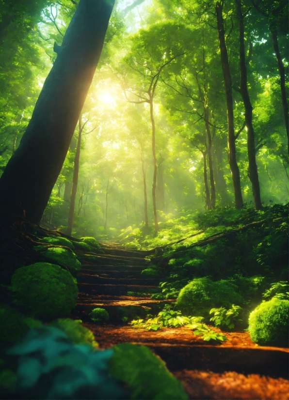 Ai Anime Generator From Image, Plant, Green, Light, Natural Landscape, People In Nature