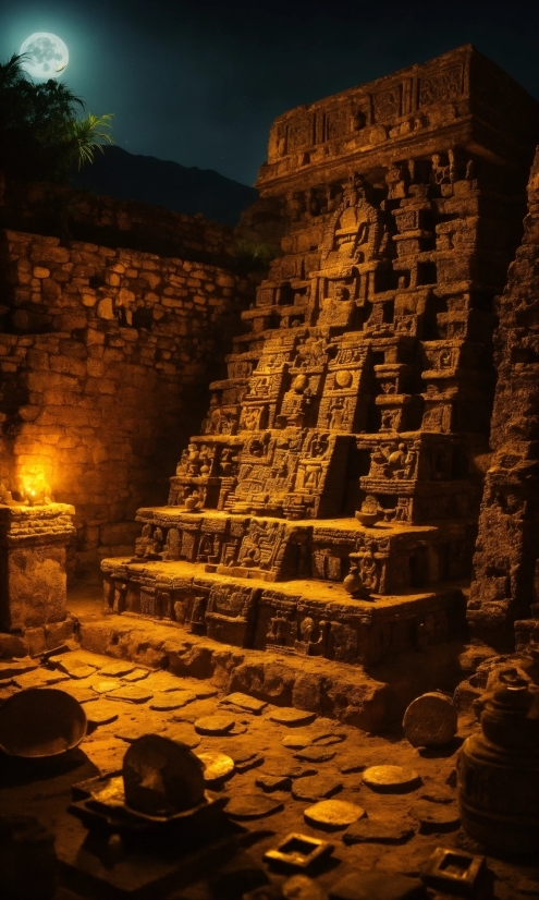 Ai Complete Image, Sky, Light, Temple, World, Plant