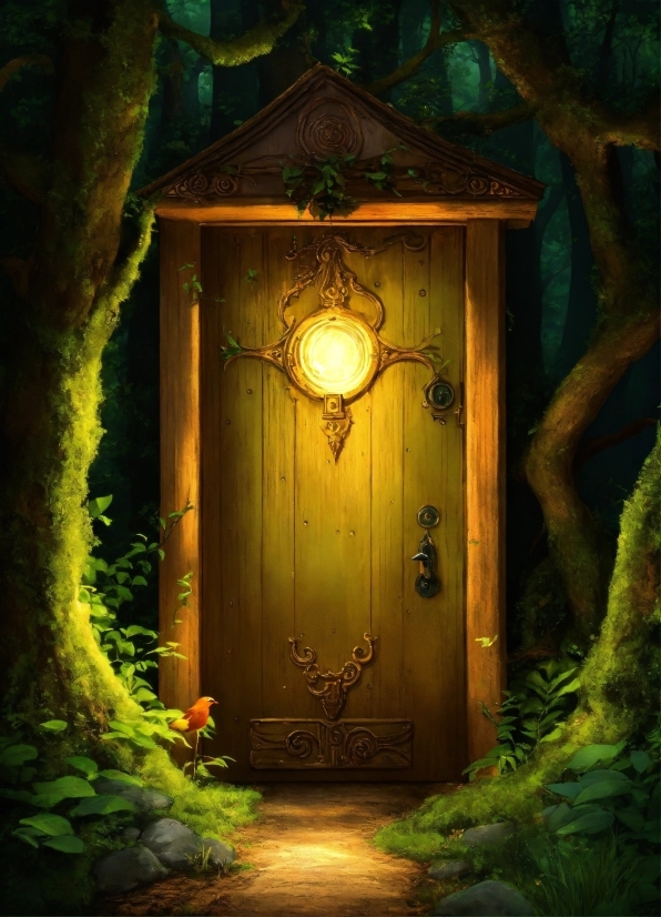 Ai Images Generator Free, Green, Door, Wood, Natural Environment, Fixture