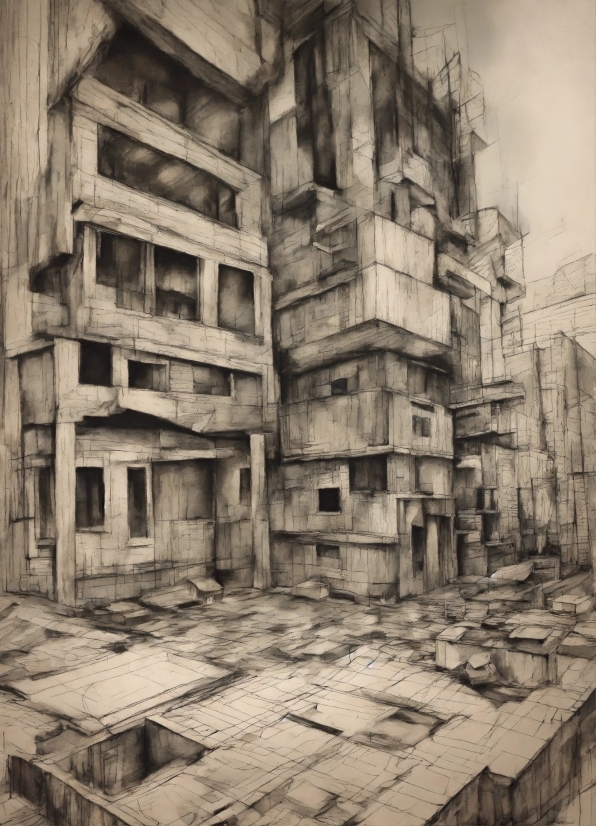 Ai Redraw Image, Building, Wood, Art, Urban Design, Residential Area