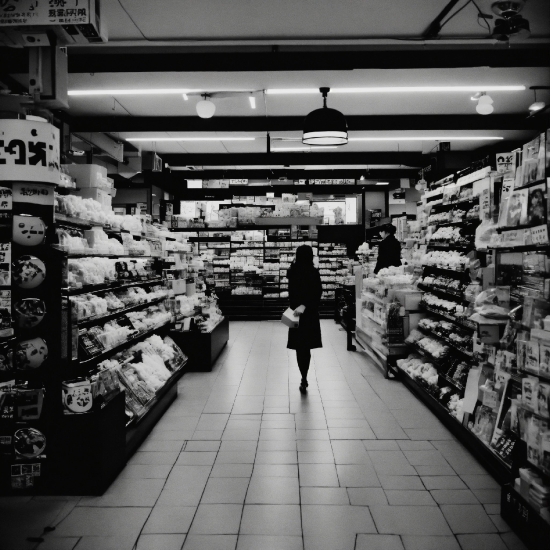 Ai Talking Video, Photograph, Shelf, Black, Customer, Black-and-white