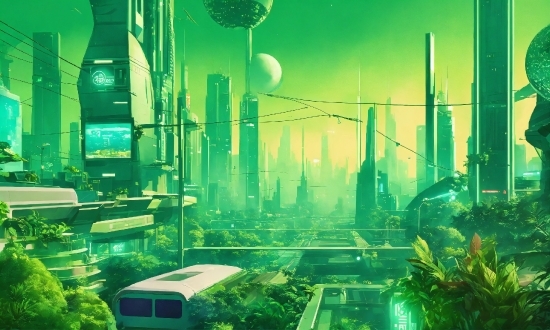 Artificial Intelligence And Machine Learning, Green, Lighting, Building, Tower Block, Plant