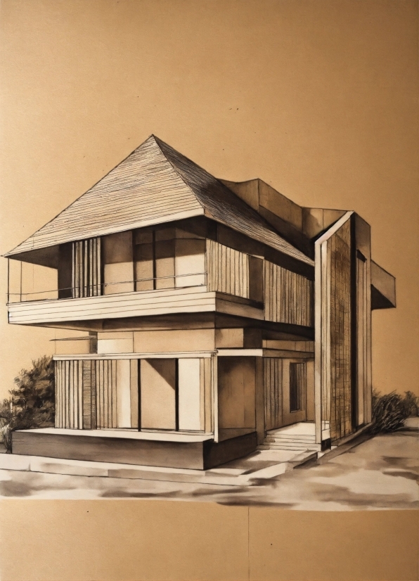 Artificial Intelligence Graphic Design, Building, Wood, House, Window, Facade