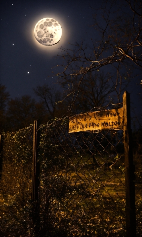 Atmosphere, Sky, Moon, Branch, Tree, Plant