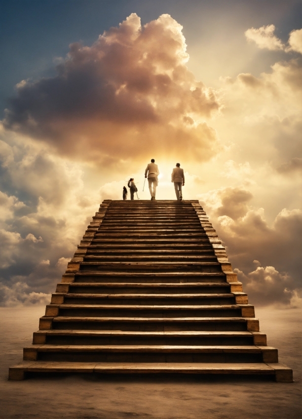 Download Luminar Neo, Cloud, Sky, Stairs, People In Nature, Gesture