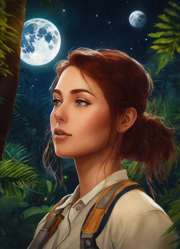 Facebook Video Audio Download, Hairstyle, Cartoon, Moon, Art, Plant