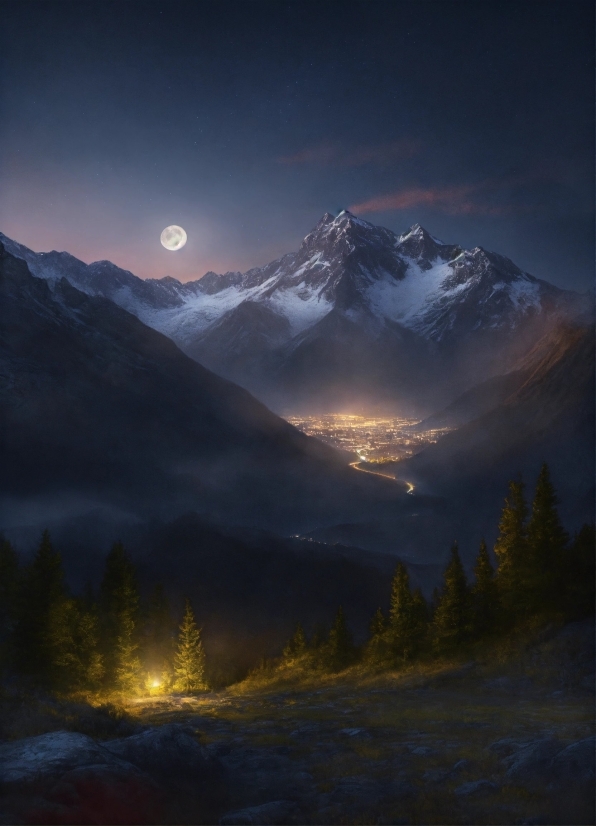 Fb Reels Video Download, Sky, Atmosphere, Mountain, Light, Moon