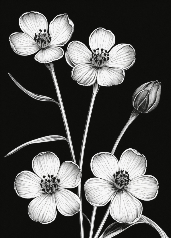 Flower, Plant, White, Petal, Black, Botany