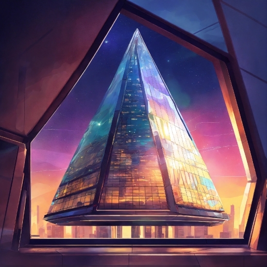 Free Fire Photo Edit, Purple, Triangle, Tower, Skyscraper, Architecture