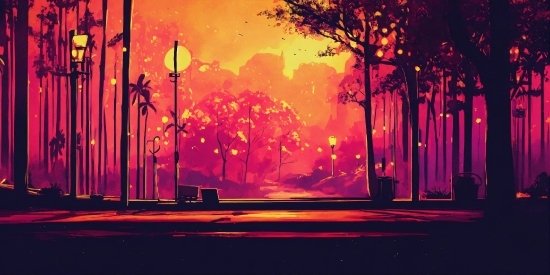 Free Stock Anime Videos, Atmosphere, Afterglow, Sky, Natural Landscape, Street Light