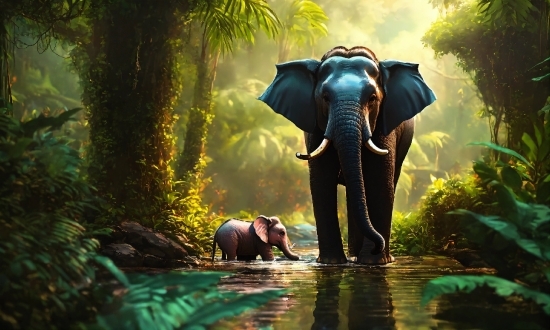 Free Stock Footage Archive, Water, Elephant, Plant, Green, People In Nature