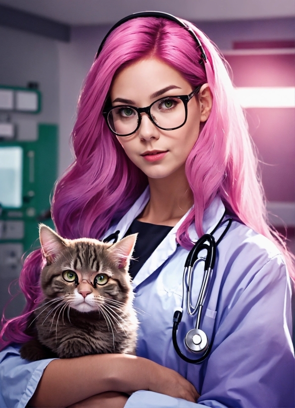 Free Videos To Use On Your Website, Glasses, Cat, Vision Care, Purple, Felidae