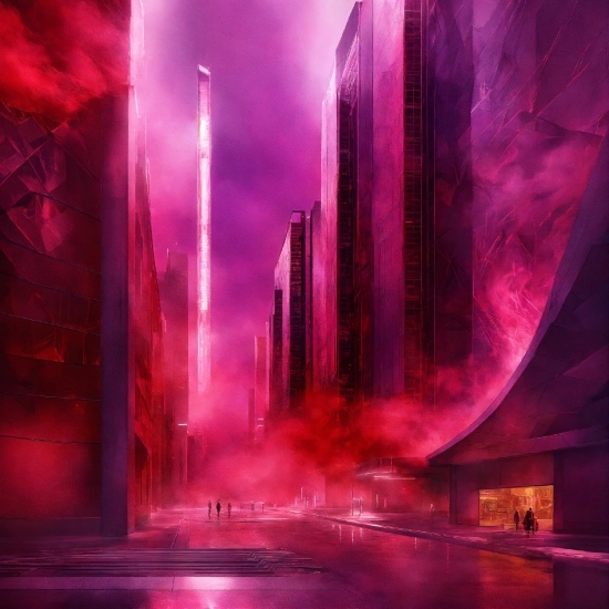 Google Ai Generated Images, Purple, Building, World, Pink, Art