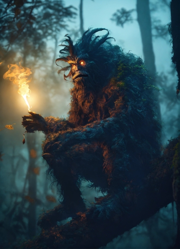 Google Enhance Ai, People In Nature, Tree, Cg Artwork, Art, Fire