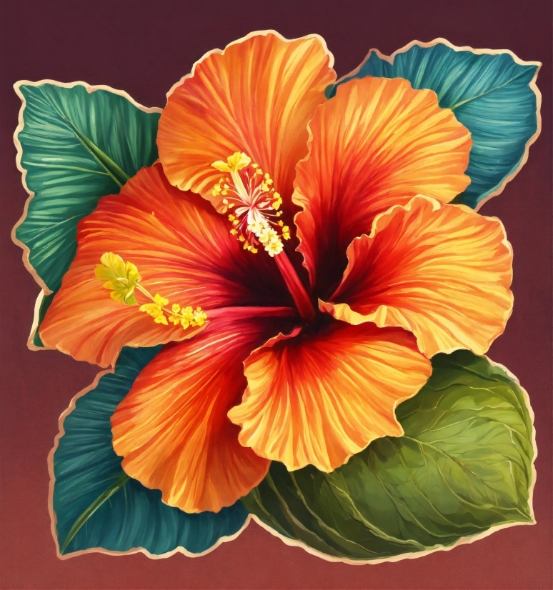 Interior Design Stock Photos, Flower, Plant, Hawaiian Hibiscus, Petal, Orange