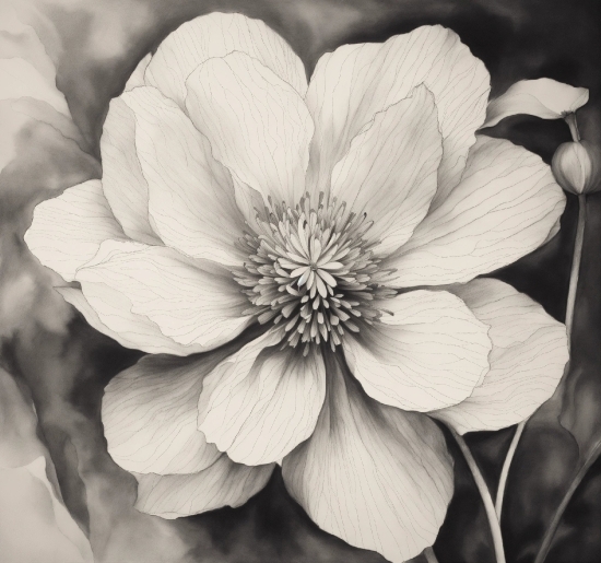 Kwai Download, Flower, Plant, Petal, Style, Black-and-white