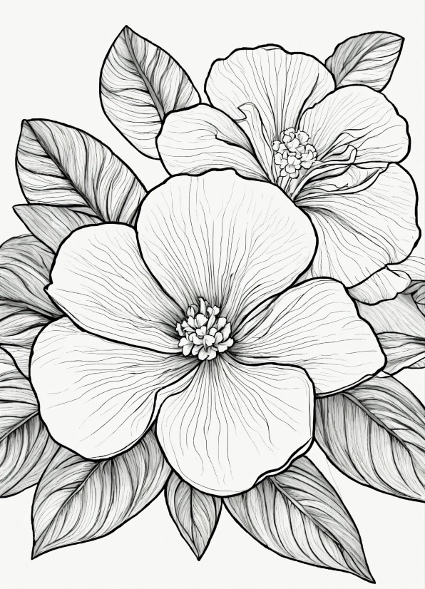 License Free Videos, Flower, Plant, Petal, Black-and-white, Art