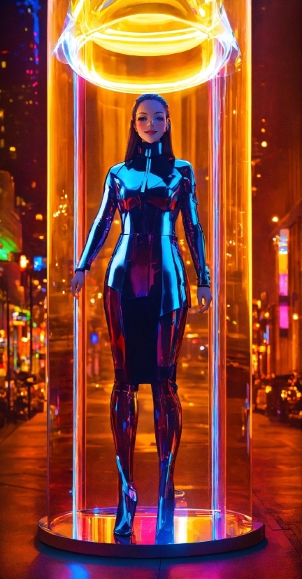 Meta Ai App, Light, Fashion, Purple, Latex Clothing, Performing Arts