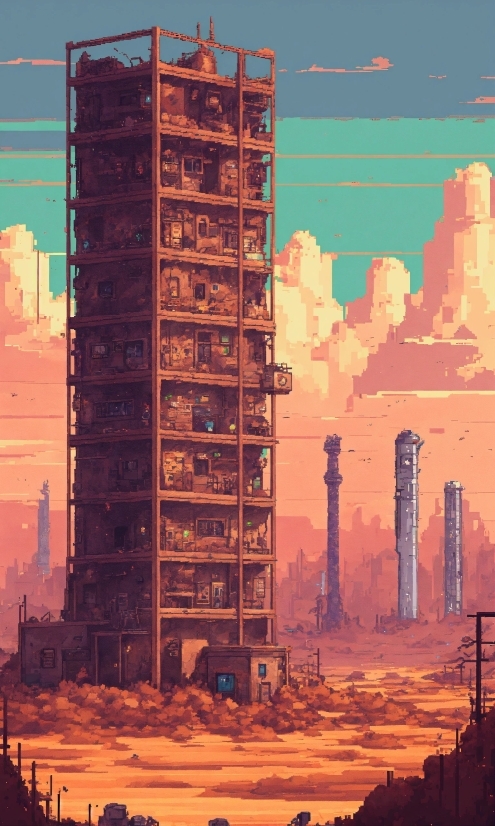 Neural Network Image Generation, Building, Sky, World, Skyscraper, Tower Block