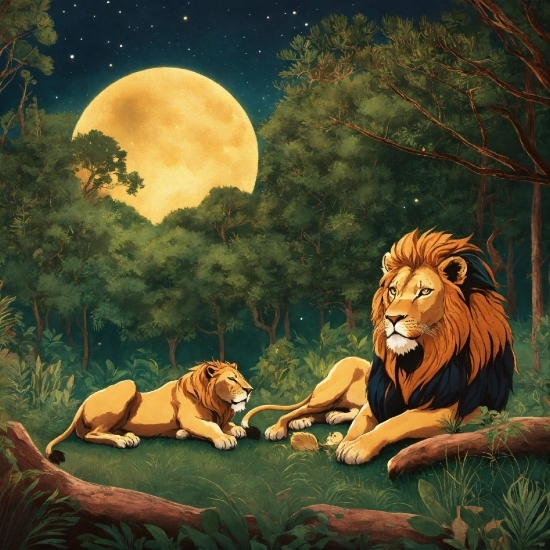 Photograph, Plant, Moon, Nature, Natural Environment, Lion